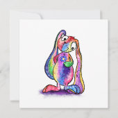 Happy Birthday 1 Kaart Colorful Bunny met ventilat (Achterkant)