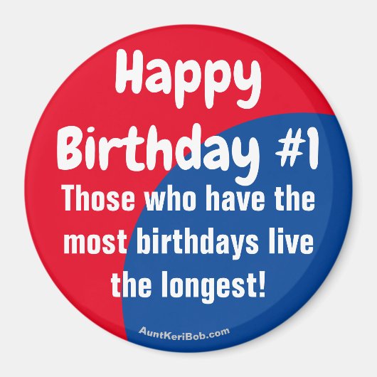 Happy Birthday #1 koelkast Magnet (Voorkant)
