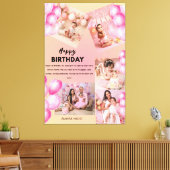 Happy Birthday 1st Baby Birthday Custom Collage Canvas Afdruk (Insitu (Woonkamer))