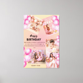 Happy Birthday 1st Baby Birthday Custom Collage Canvas Afdruk