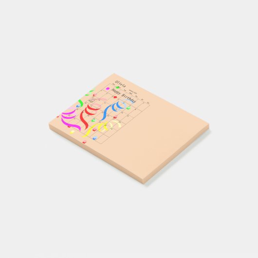 Happy Birthday 2022 January Post-it Notes (Schuin)