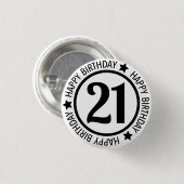 Happy Birthday 21 Button (Voorkant /achterkant)