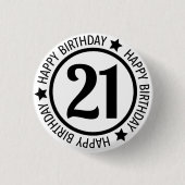 Happy Birthday 21 Button (Voorkant)