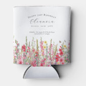 Happy Birthday 21st August Birth Flower Custom Blikjeskoeler (Voorkant)