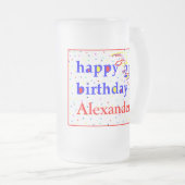 Happy Birthday 21st personalize Matglas Bierpul (Voorkant rechts)