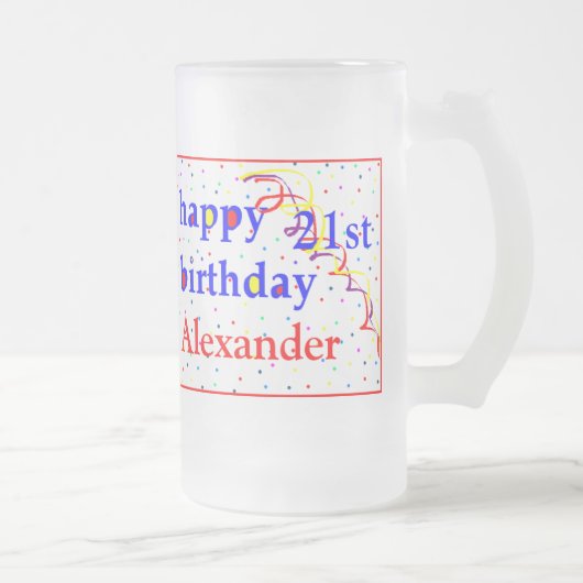 Happy Birthday 21st personalize Matglas Bierpul (Rechts)