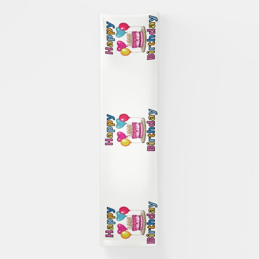 Happy Birthday 2,5x10 Vinyl Banner (Verticaal)