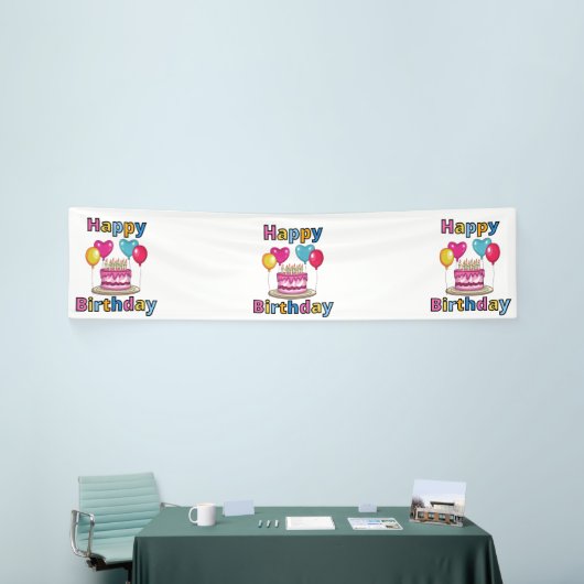 Happy Birthday 2,5x10 Vinyl Banner (Beurs)