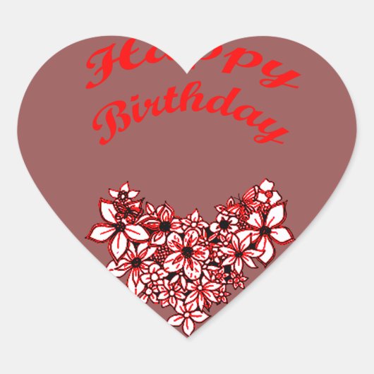 Happy Birthday 2 Hart Sticker (Voorkant)