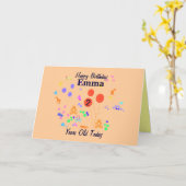 Happy Birthday 2 jaar oud Kaart (Gele Bloem)