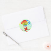 Happy Birthday "30" hot air ballonsticker Ronde Sticker (Envelop)