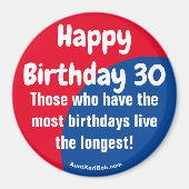 Happy Birthday 30 koelkast Magnet (Voorkant)