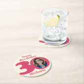 Happy Birthday 30 naam en fotopapier onderzetters (Insitu)