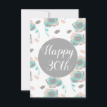 Happy Birthday 30th 50th Floral Kaart<br><div class="desc">Wens iemand een Happy Birthday met deze coole poppies bloemkaart! Ontworpen door Dream Big Digital Design!</div>