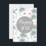 Happy Birthday 30th 50th Floral Kaart<br><div class="desc">Wens iemand een Happy Birthday met deze coole poppies bloemkaart! Ontworpen door Dream Big Digital Design!</div>