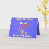 Happy Birthday 3 jaar oud naam toevoegen/leeftijd  Kaart (Gele Bloem)