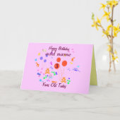 Happy Birthday 3 jaar oud naam toevoegen/leeftijd  Kaart (Gele Bloem)