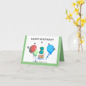 Happy Birthday 3 jaar oud rood, blauw, groene ball Kaart (Gele Bloem)