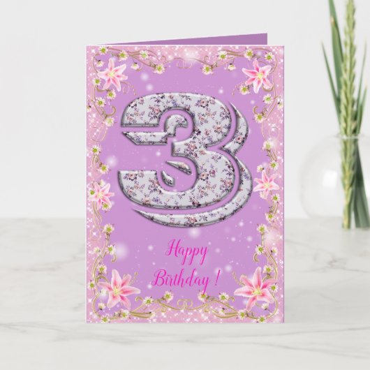 Happy Birthday 3 Kaart (Voorkant)