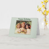 Happy Birthday-3  meisjes Kaart (Gele Bloem)