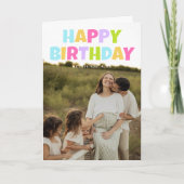 Happy Birthday 3 Photo Folded Greeting Card Kaart (Voorkant)