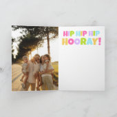 Happy Birthday 3 Photo Folded Greeting Card Kaart (Binnen)