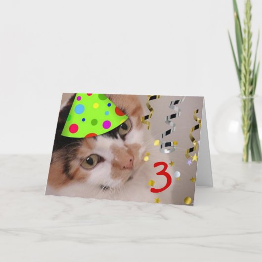 Happy Birthday 3 Year Kaart (Voorkant)