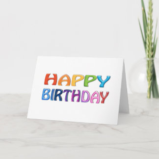 HAPPY BIRTHDAY 3D-achtig Kleurrijk Wenskaart Kaart