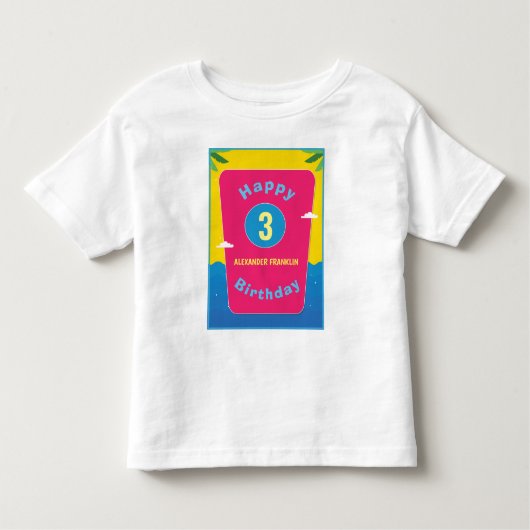 Happy Birthday 3rd 3 jaar Girl Boy personaliseert  Kinder Shirts (Voorkant)