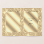 Happy Birthday 40 en Fabulous White Gold Glitter Folie Kaarten (Binnen)