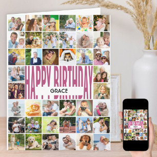 Happy Birthday 40 Foto Collage gepersonaliseerd Kaart