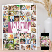 Happy Birthday 40 Foto Collage gepersonaliseerd Kaart
