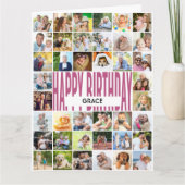 Happy Birthday 40 Foto Collage gepersonaliseerd Kaart (Voorkant)
