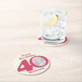 Happy birthday 40 naam en fotopapier onderzetters (Insitu)
