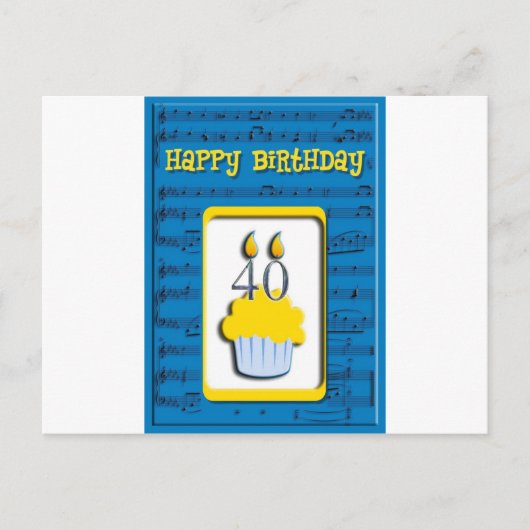 Happy Birthday 40th Briefkaart (Voorkant)