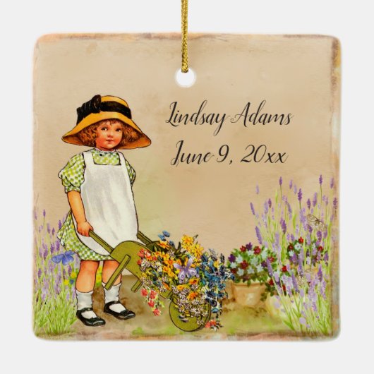 Happy Birthday 4 jaar oud Keramisch Ornament (Achterkant)