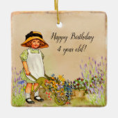 Happy Birthday 4 jaar oud Keramisch Ornament (Voorkant)