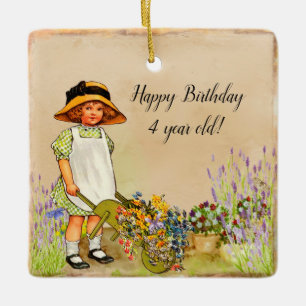 Happy Birthday 4 jaar oud Keramisch Ornament