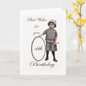 Happy Birthday 4 jaar oud, , meisje en hoop Kaart (Gele Bloem)