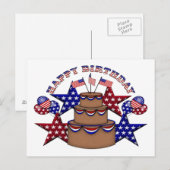 Happy Birthday 4 juli Briefkaart (Voorkant / Achterkant)
