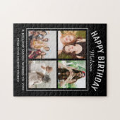 Happy Birthday 4 Photo Collage Legpuzzel (Horizontaal)