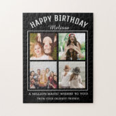Happy Birthday 4 Photo Collage Legpuzzel (Verticaal)