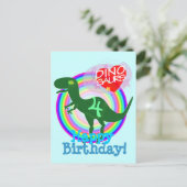 Happy Birthday 4 Years T-Rex Dino Postcard Briefkaart (Staand voorkant)