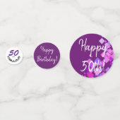 Happy Birthday "50 and Fabulous" Typography Party Confetti (Voorkanten)