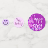 Happy Birthday "50 and Fabulous" Typography Party Confetti (Achterkanten)