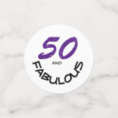 Happy Birthday "50 and Fabulous" Typography Party Confetti (Kleine voorkant)