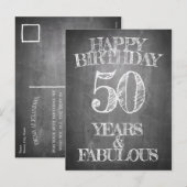 Happy Birthday - 50 jaar en verbluffend Feestdagenkaart (Voorkant / Achterkant)