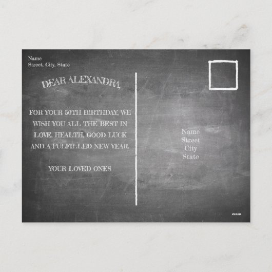 Happy Birthday - 50 jaar en verbluffend Feestdagenkaart (Achterkant)