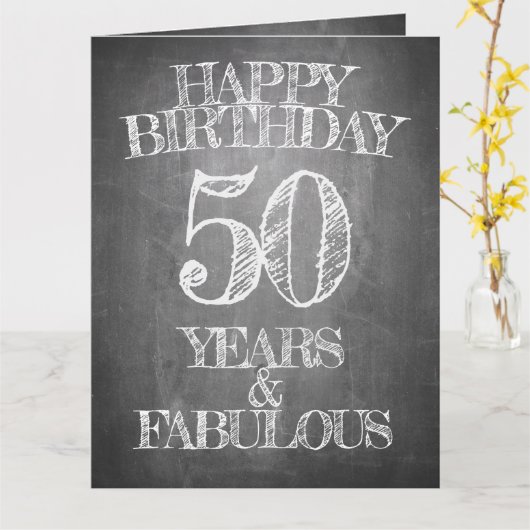 Happy Birthday - 50 jaar en verbluffend Kaart (Gele Bloem)