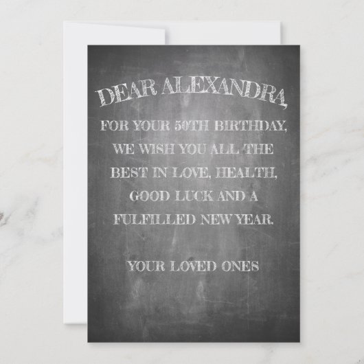 Happy Birthday - 50 jaar en verbluffend Kaart (Achterkant)